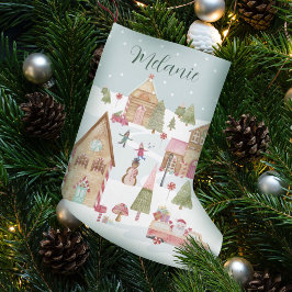 Meia De Natal Pequena Feriado Doce Deseja Gingercake Candy Town