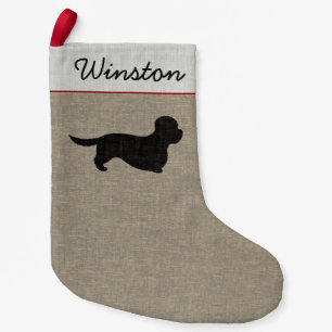 Meia De Natal Pequena Feriado Personalizado de Dandie Dinmont Terrier Si