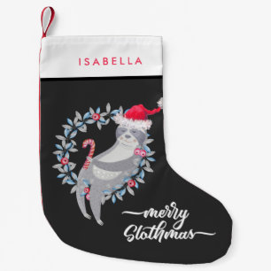 Meia De Natal Pequena Feriado personalizado engraçado bonito da pregui