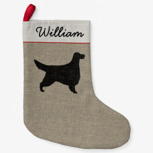 Meia De Natal Pequena Feriado personalizado silhueta do cão do setter d