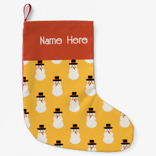 Meia De Natal Pequena Feriado Xmas - Mínimo Bonito Neve - Amarelo Retroa