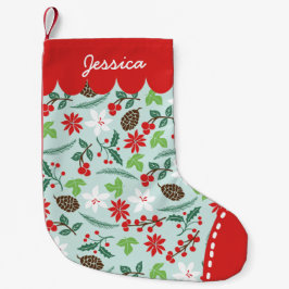 Meia De Natal Pequena Feriados chiques retros modernos do teste padrão