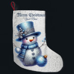 Meia De Natal Pequena Feriados de inverno elegantes do Natal Snowman<br><div class="desc">Feriados de inverno elegantes de Natal de Snowman. Único,  bonito,  na moda design. Fácil de ser personalizado. O estilo,  o tamanho e as cores da fonte podem ser alterados. Itens correspondentes estão disponíveis.</div>
