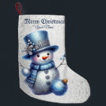 Meia De Natal Pequena Feriados de inverno elegantes do Natal Snowman<br><div class="desc">Feriados de inverno elegantes de Natal de Snowman. Único,  bonito,  na moda design. Fácil de ser personalizado. O estilo,  o tamanho e as cores da fonte podem ser alterados. Itens correspondentes estão disponíveis.</div>