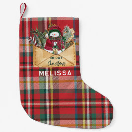 Meia De Natal Pequena Feriados de Script Russo de Xadrez Fácil Personali