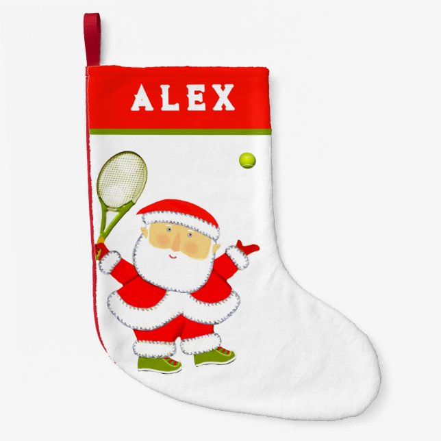 Meia De Natal Pequena Férias de Tênis (Frente)