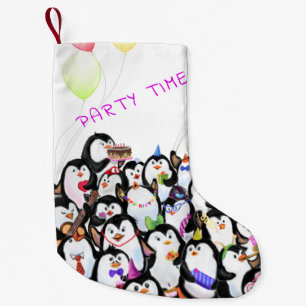 Meia De Natal Pequena Festa de Natal Feliz dos Pinguins - Bonita divers