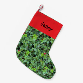 Meia De Natal Pequena Festivo Green Holly Berry Natal