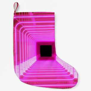 Meia De Natal Pequena Ficha 3D da Retro Sci-Fi: Ilustração de Arte Pop