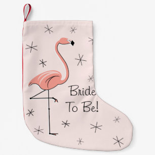 Meia De Natal Pequena Flamingo, Noiva Rosa, para ser!