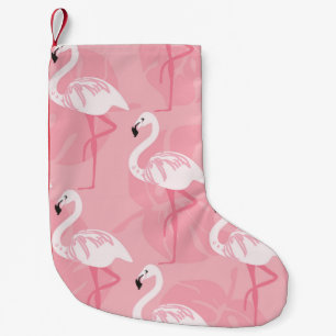 Meia De Natal Pequena flamingos cor-de-rosa: ilustração da safra.