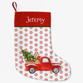 Meia De Natal Pequena Floco de Neve Vermelho de Natal Personalizado