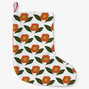 Meia De Natal Pequena Flor de Inverno