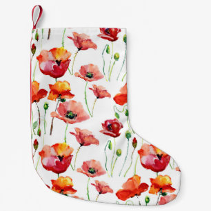 Meia De Natal Pequena Flor De Papoila: Simples Fundo Sem Olhos.