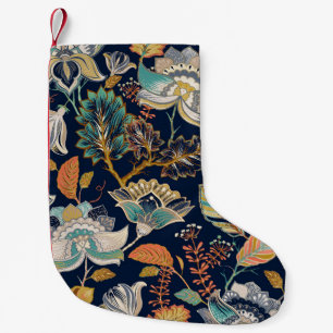 Meia De Natal Pequena Floral Colorido: Fundo sem costura