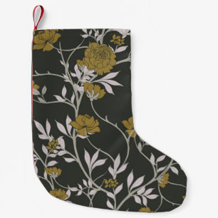 Meia De Natal Pequena Floral elegante: design de padrão de colheita.