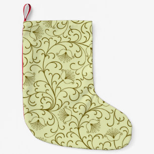 Meia De Natal Pequena Floral Vintage: Linda Ilustração de Fundo
