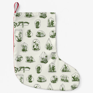Meia De Natal Pequena Florário geométrico com padrão de suculentos. 