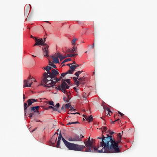 Meia De Natal Pequena flores abstrato sem costura, estilo de pintura a ó
