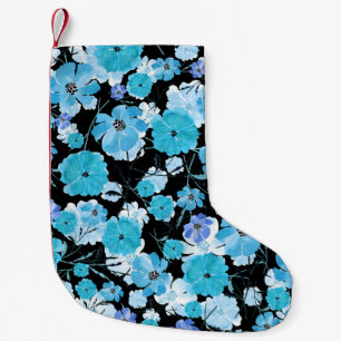 Meia De Natal Pequena Flores De Aquarela: Uma Tapeçaria Delicada