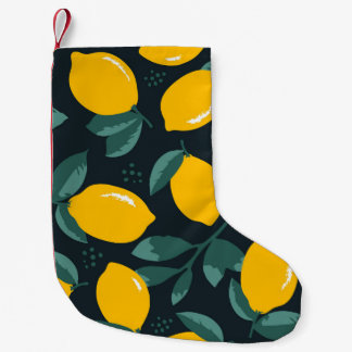 Meia De Natal Pequena Flores De Limões, Textura De Verão Vintage.