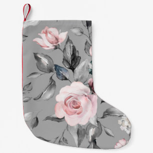 Meia De Natal Pequena Flores de Mola Deixam a Mão Desenhada
