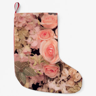 Meia De Natal Pequena Flores de parede retro-textura - Filtro Efeito de