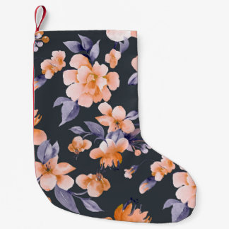 Meia De Natal Pequena Flores Pintadas Sem Costura Fundo