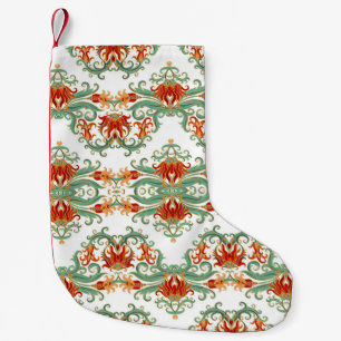 Meia De Natal Pequena Flores Vermelhas Estilo Chinês Ornamental