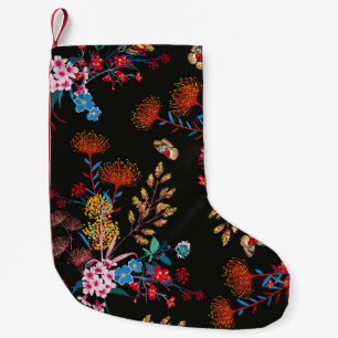 Meia De Natal Pequena Flórida e borboletas do Elegant Blooming Garden 
