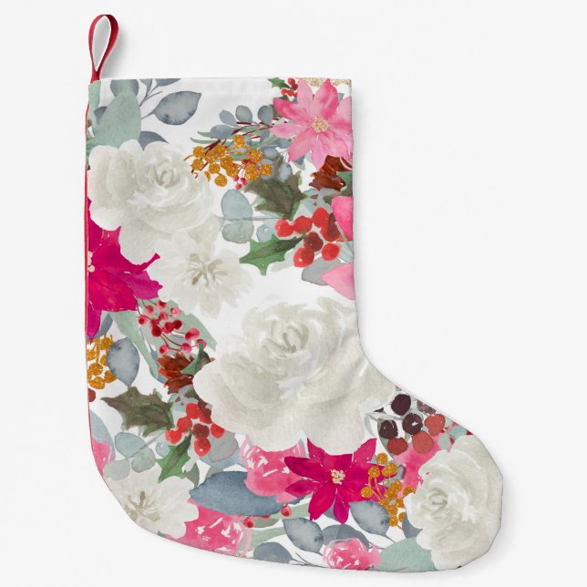 Meia De Natal Pequena Flower Fantasy Art (Frente)