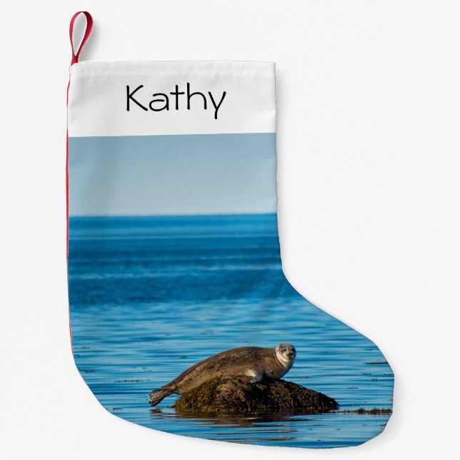 Meia De Natal Pequena Foca-do-Atlântico (Frente)