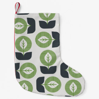 Meia De Natal Pequena Folhas de Abstrato retrô: Estilo de Vintagem sem c