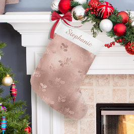 Meia De Natal Pequena Folhas de Azevinho Natalinas Personalizadas em Dou