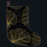 Meia De Natal Pequena Folhas de monstera ouro, floral romântico sem cost<br><div class="desc">Lúpulo de fundo floral sem costura, de luxo, com folhas de monstera ouro. Design de padrão romântico para decor de parede, papel de parede, convites para casamento, cerimônias, cartas. Elegância De Monstera ouro: O Charme Floral Luxurioso Inspira Casamentos, Convidados, Delícias De Decor. Ouro monstera aprecia fundo de luxo floral. Perfeito...</div>