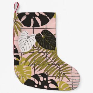 Meia De Natal Pequena Folhas tropicais de palma, na moda verão.