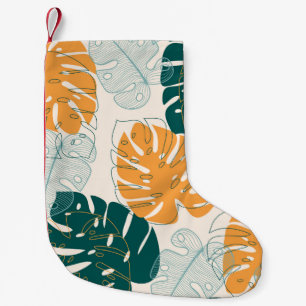 Meia De Natal Pequena Folhas Tropicais: Selva Selva Vintage
