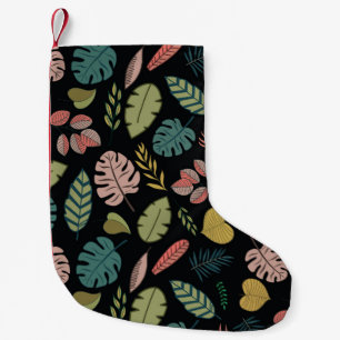 Meia De Natal Pequena Folhas Tropicais: Summer Vintage Floral
