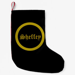 Meia De Natal Pequena Fontes Sheffey - Natal preto e Dourado - Sto