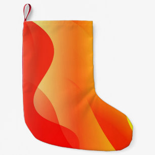 Meia De Natal Pequena Forma de Onda Geométrica com Abstrac Desfocado Gra