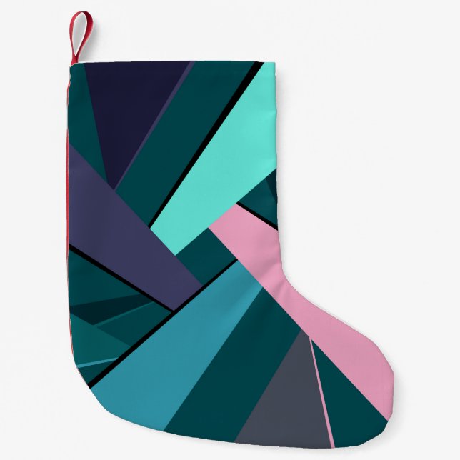Meia De Natal Pequena Forma Geométrica Abstrata 6 (Frente)