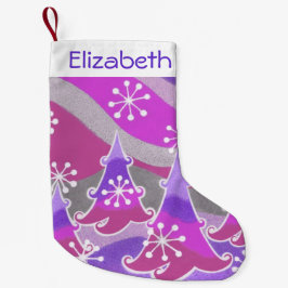Meia De Natal Pequena Forno de inverno Púrpura