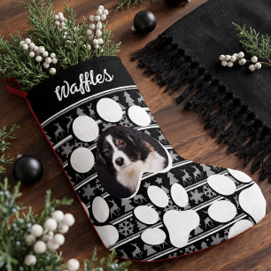 Meia De Natal Pequena Foto de animal de estimação Presente de Natal Impr