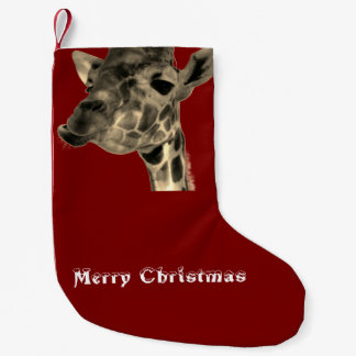 Meia De Natal Pequena Foto de Girafa de Natal Alegre