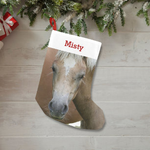 Meia De Natal Pequena Foto & nome do amante do pônei do cavalo do anima