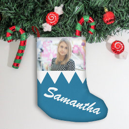 Meia De Natal Pequena Foto personalizada de Natal