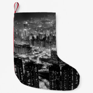 Meia De Natal Pequena Fotografia de arte da cidade de Hong Kong em contr