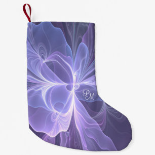 Meia De Natal Pequena Fractal Abstrato Roxo
