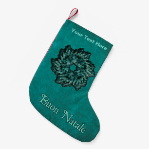 Meia De Natal Pequena Fractal Wreath - Buon Natale