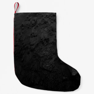 Meia De Natal Pequena Fragmento de pedra negra e cinza